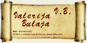 Valerija Bulaja vizit kartica